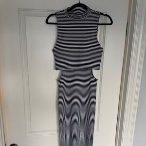 TopShop Striped Sleeveless Midi Dress